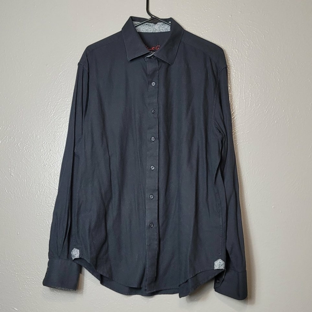 ROBERT GRAHAM Black- Paisley Button Shirt Men's Size XL Black